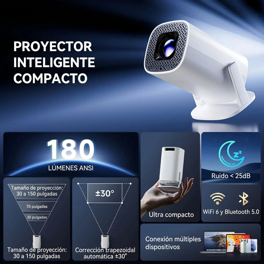 Mini proyector inteligente Android 14