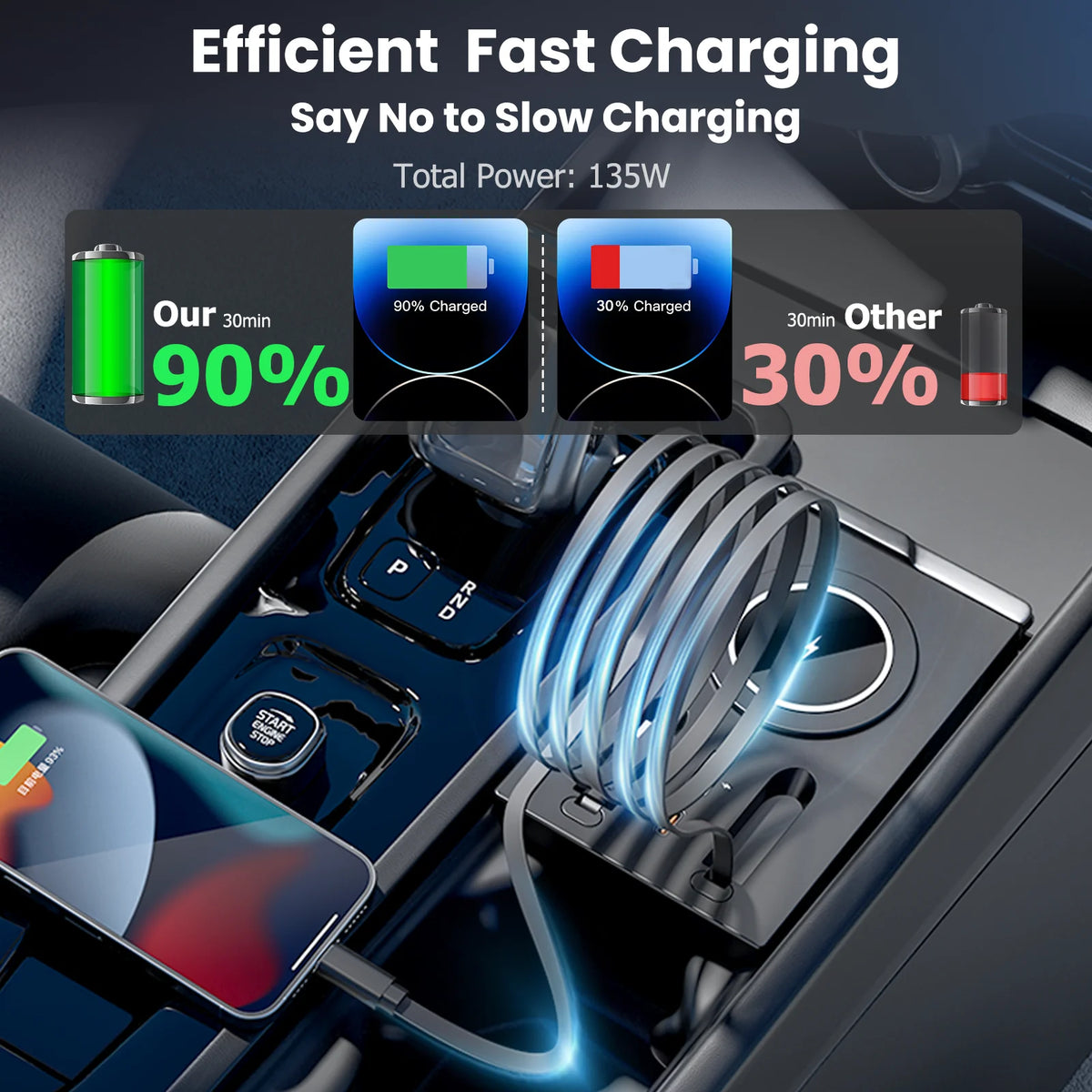 Car Docking Station For Volvo XC60 XC90 S60 S90 V60 V90 Magnetic Adsorption Wireless Charging Holde Fast-Charging Not for 2026