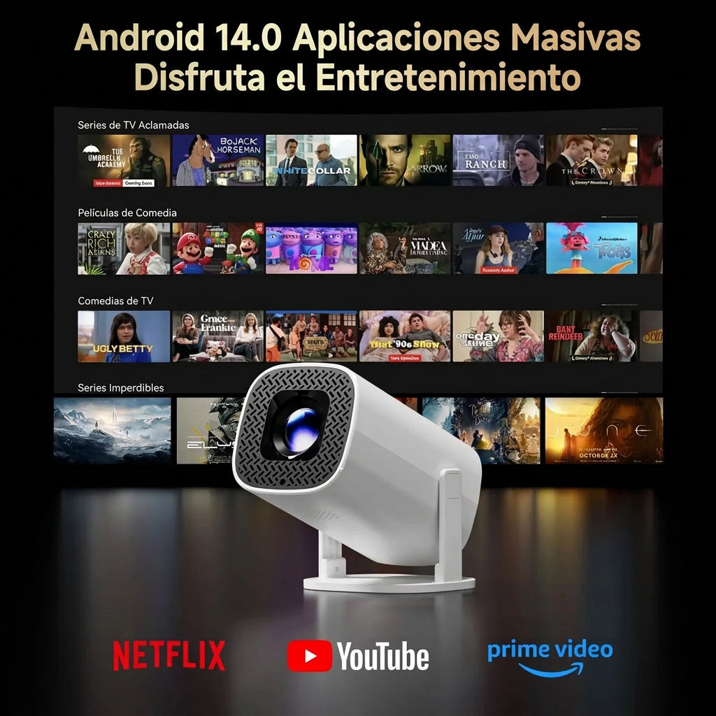 Mini proyector inteligente Android 14