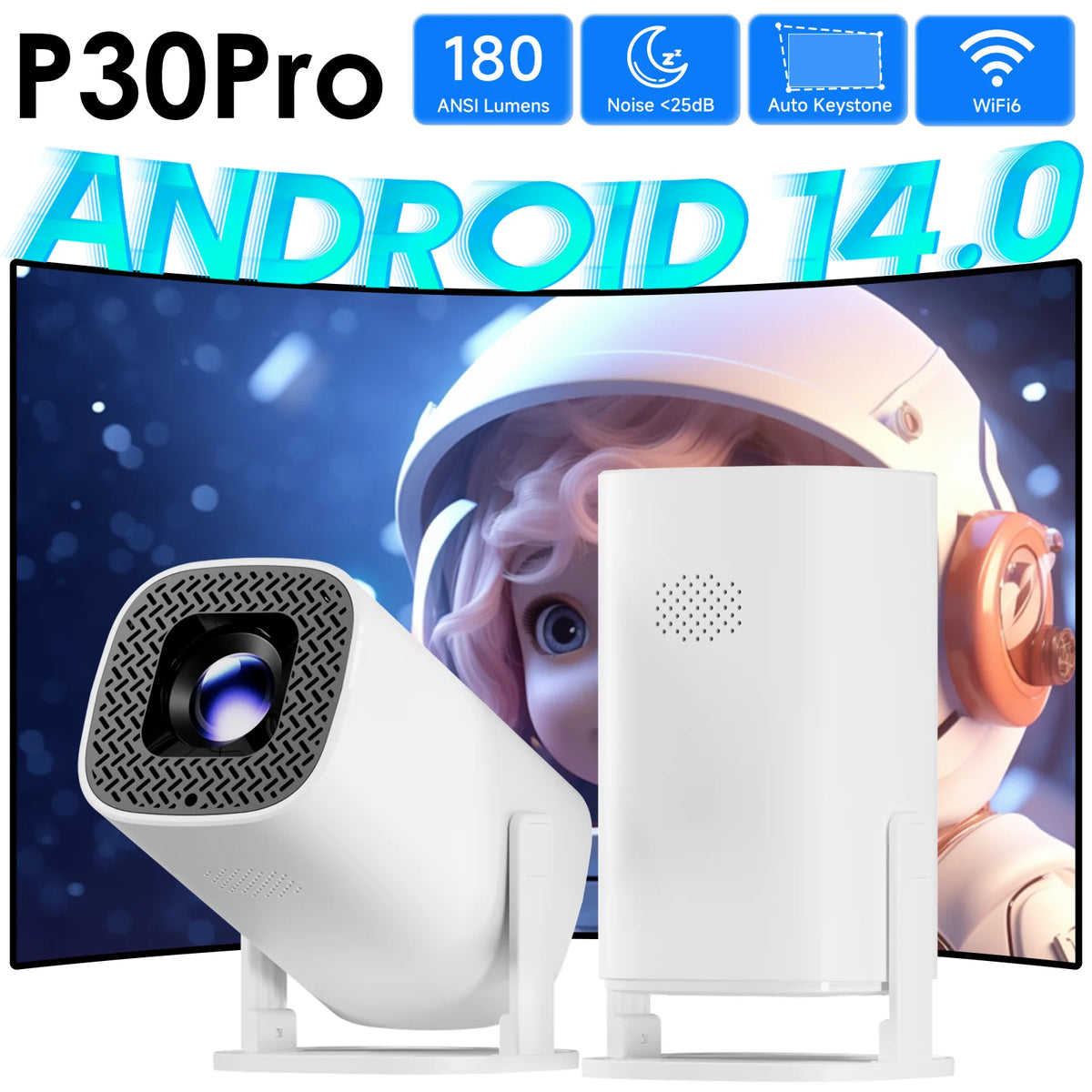 Mini proyector inteligente Android 14