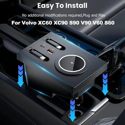 Car Docking Station For Volvo XC60 XC90 S60 S90 V60 V90 Magnetic Adsorption Wireless Charging Holde Fast-Charging Not for 2026